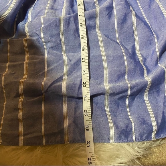 American Eagle: Striped Off The Shoulder Flowy Ruffle Slip Mini Dress Small - Picture 6 of 11